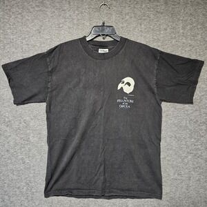 Vintage Phantom Of The Opera Musical Show Graphic Tee T-shirt‎ Size L Black
